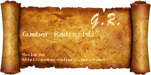 Gumber Radiszló névjegykártya